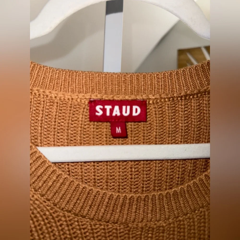 STAUD Marylebone Knit Sweater Dress in Camel‎ Medium - Picture 2 of 3